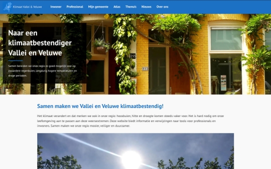 Desktop weergave website klimaatvalleienveluwe.nl
