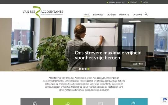 Desktop weergave website vanreeaccountants.nl