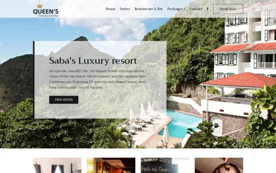 Wordpress website Queens hotel Saba